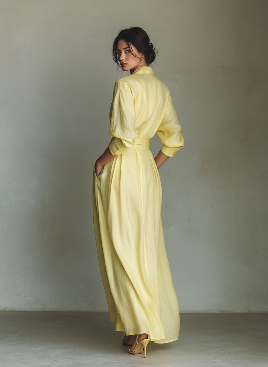 Lucy | Relaxed Tie Waist Maxi Linen Dress