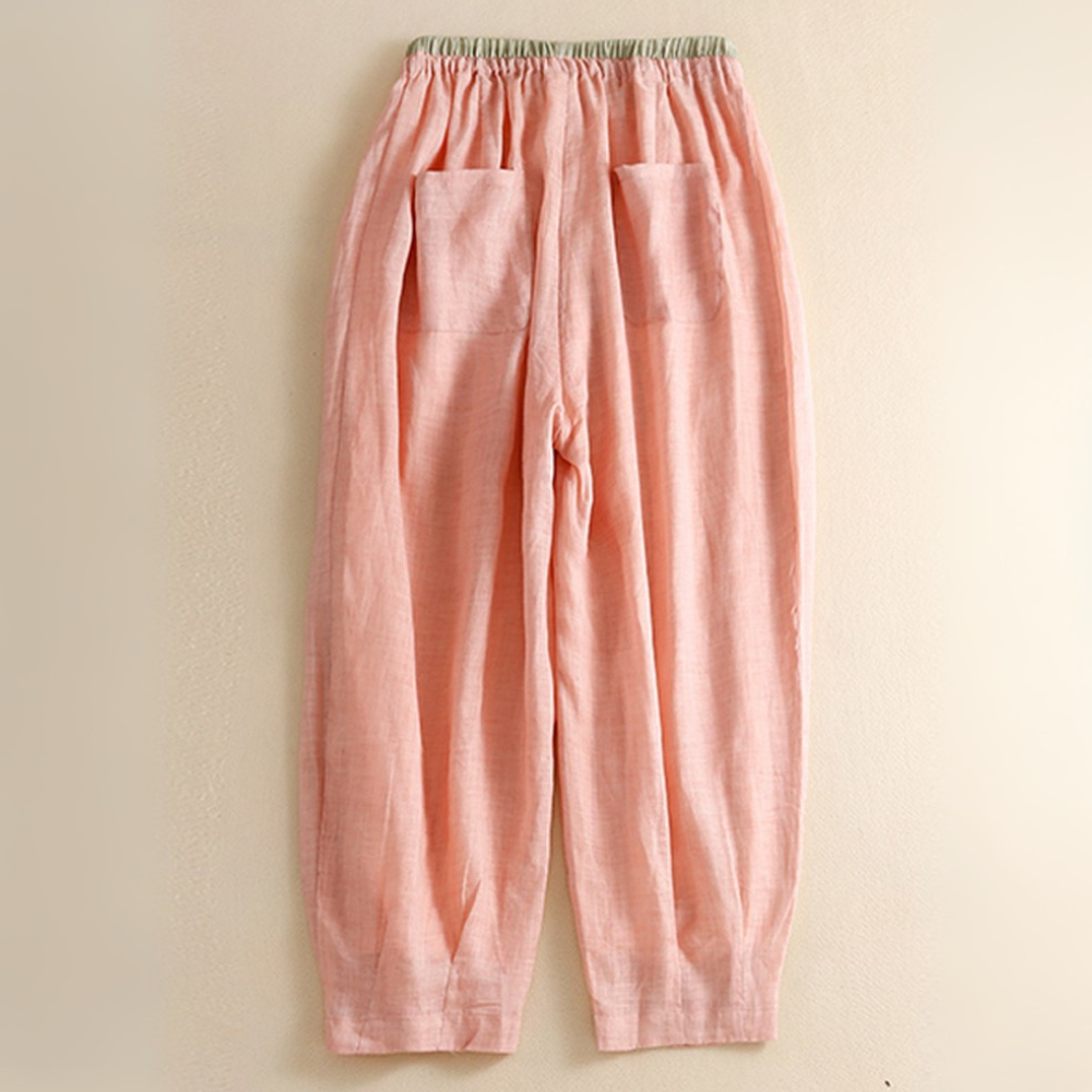 Lucy | Timeless Drawstring Tapered Linen Pants