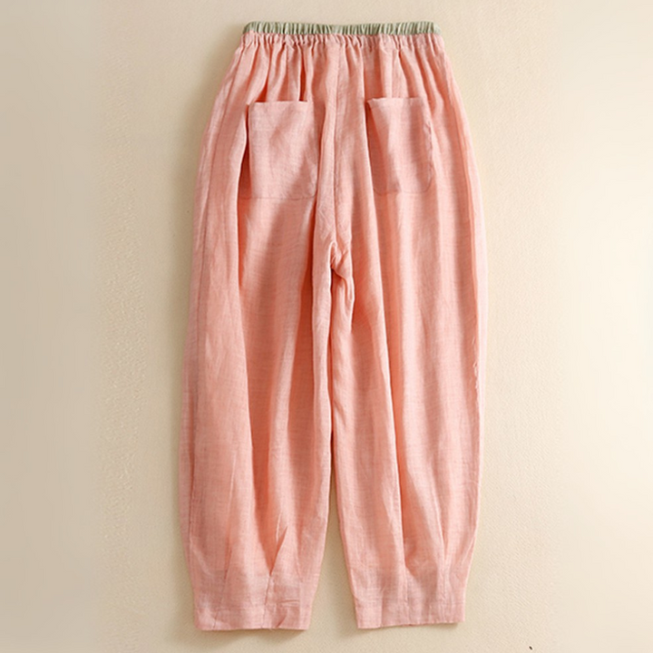 Lucy | Timeless Drawstring Tapered Linen Pants