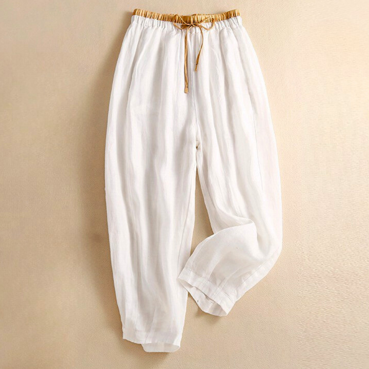 Lucy | Timeless Drawstring Tapered Linen Pants