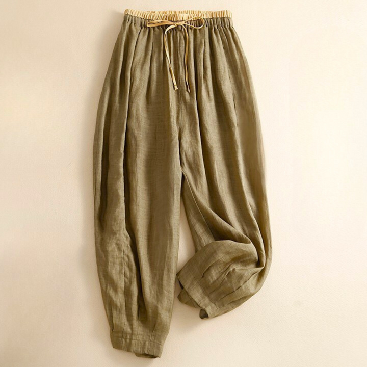Lucy | Timeless Drawstring Tapered Linen Pants