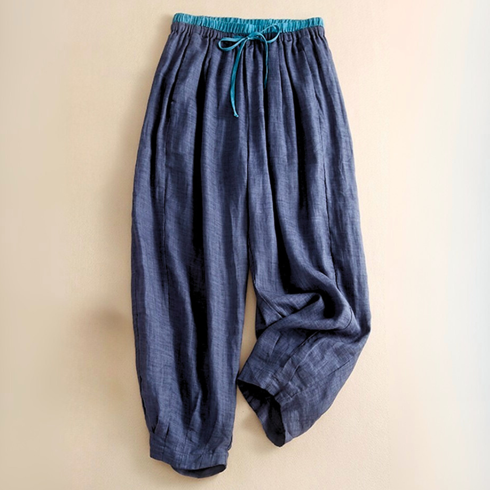Lucy | Timeless Drawstring Tapered Linen Pants