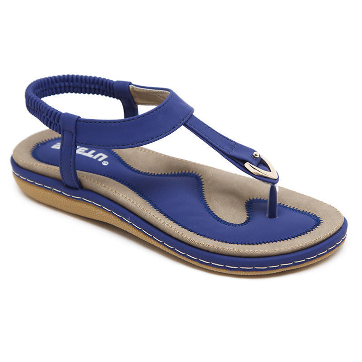 Luna | Elegant T-Bar Slingback Flat Sandals