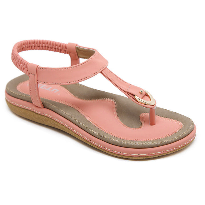 Luna | Elegant T-Bar Slingback Flat Sandals