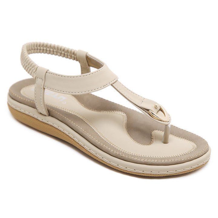 Luna | Elegant T-Bar Slingback Flat Sandals