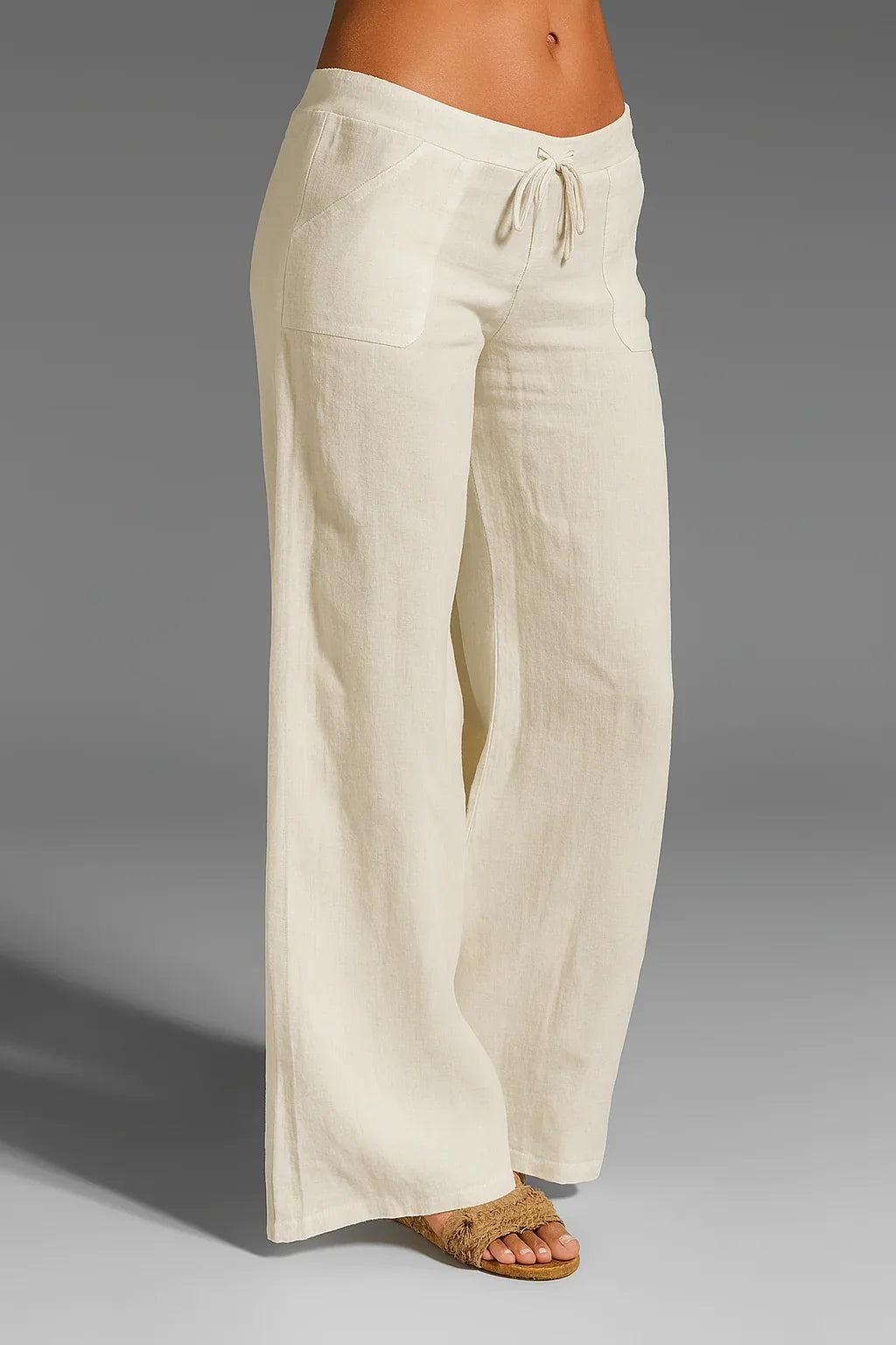 Mackenzie | Stylish Wide Leg Drawstring Linen Pants