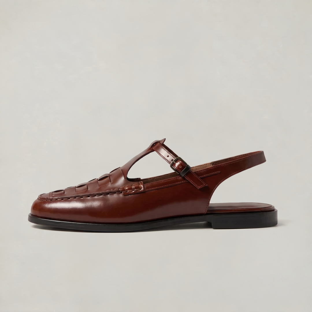 Margot | Woven Closed Toe Slingback Flat Sandals