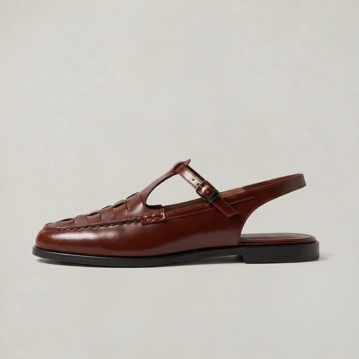 Margot | Woven Closed Toe Slingback Flat Sandals