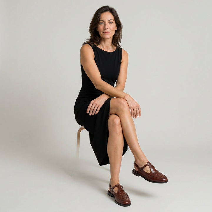 Margot | Woven Closed Toe Slingback Flat Sandals