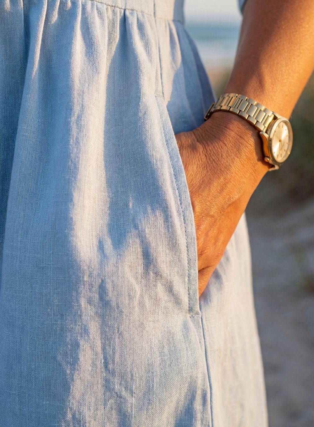 Matilda | Refined Gathered A-Line Midi Dress with Sleeves