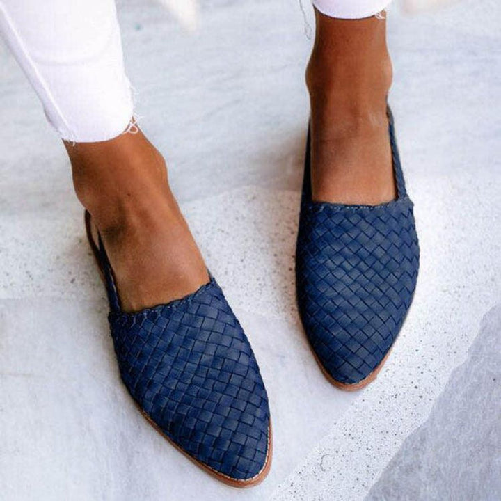 Matilda | Stylish Woven Closed Toe Slingback Flat Sandals