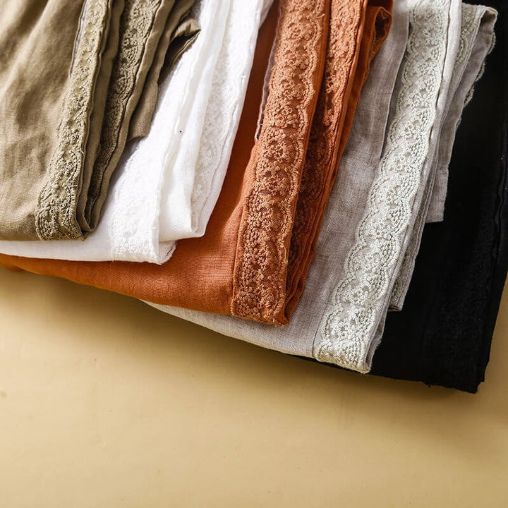Mila | Graceful Embroidered Tapered Linen Pants