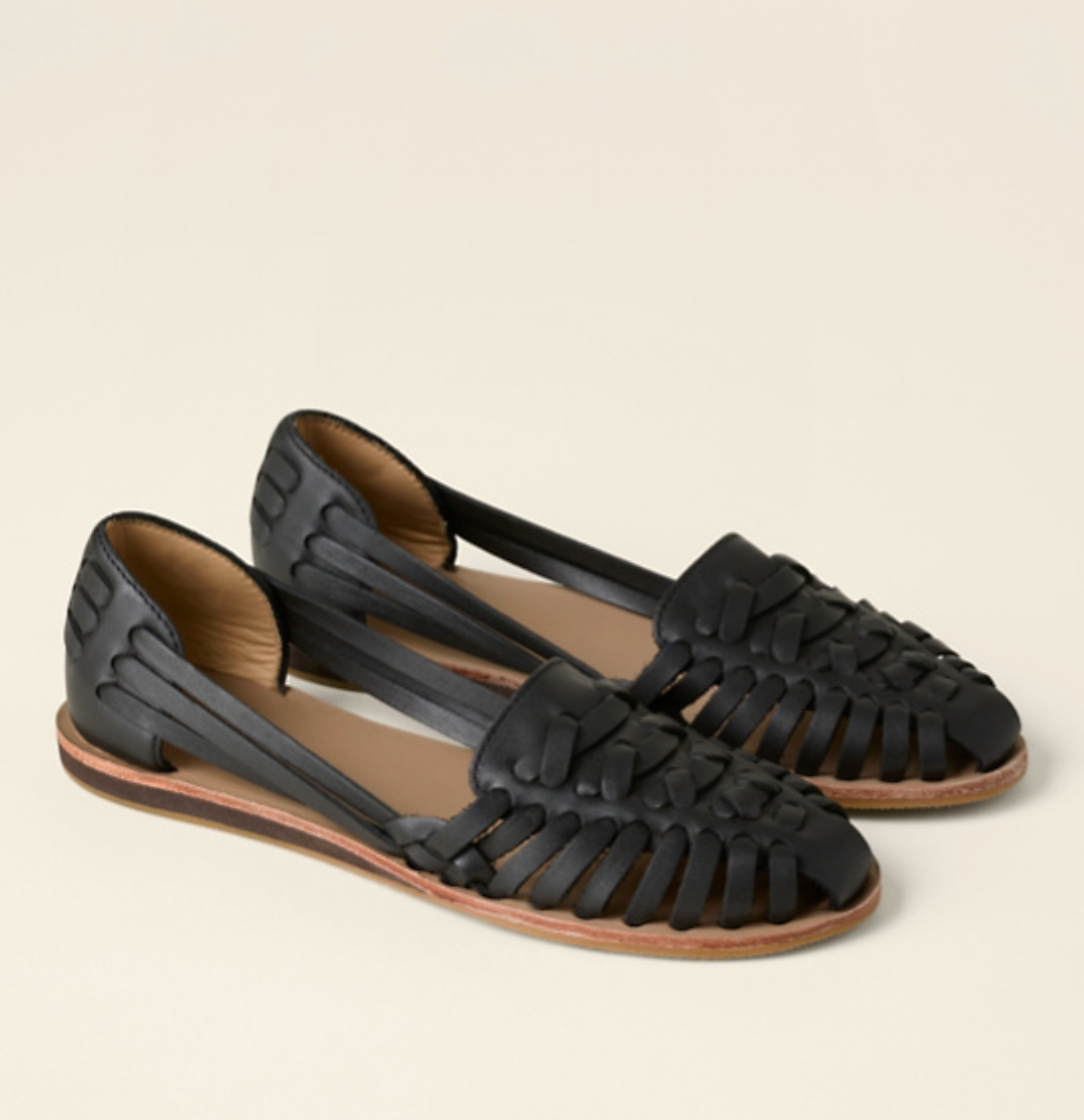 Olive | Refined Woven Closed Toe Slip-On Flat Sandals