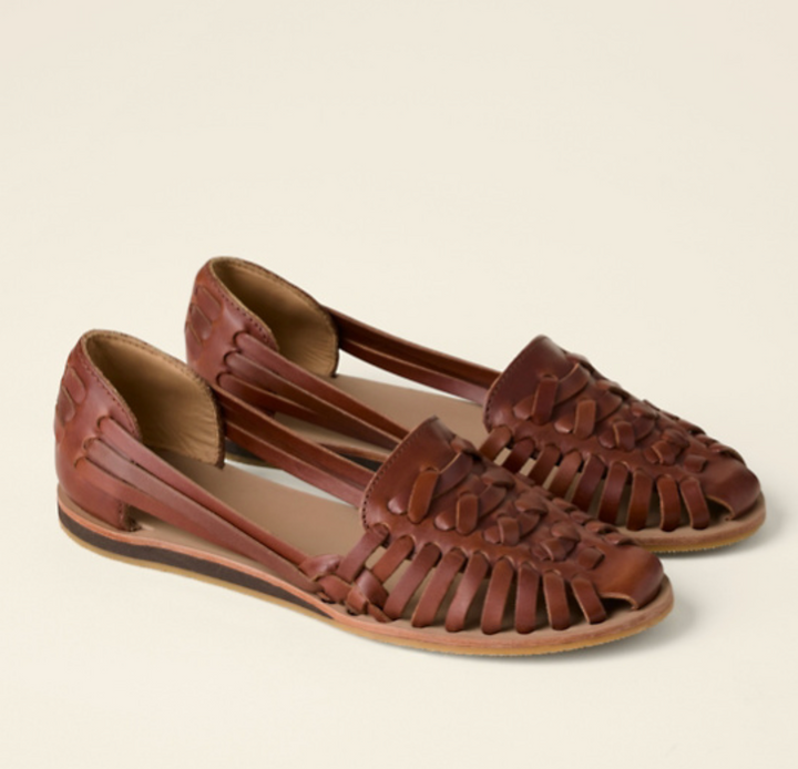 Olive | Refined Woven Closed Toe Slip-On Flat Sandals