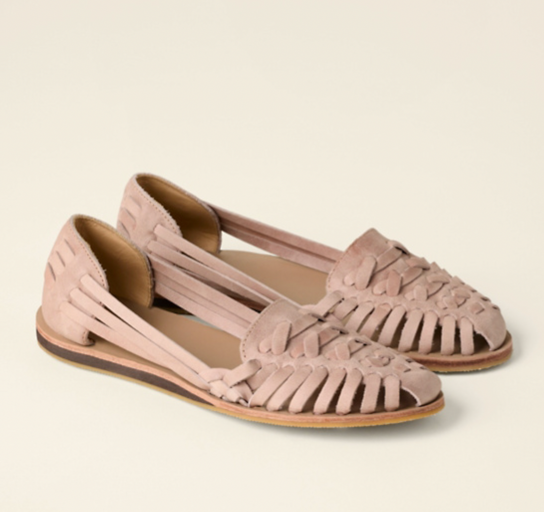 Olive | Refined Woven Closed Toe Slip-On Flat Sandals