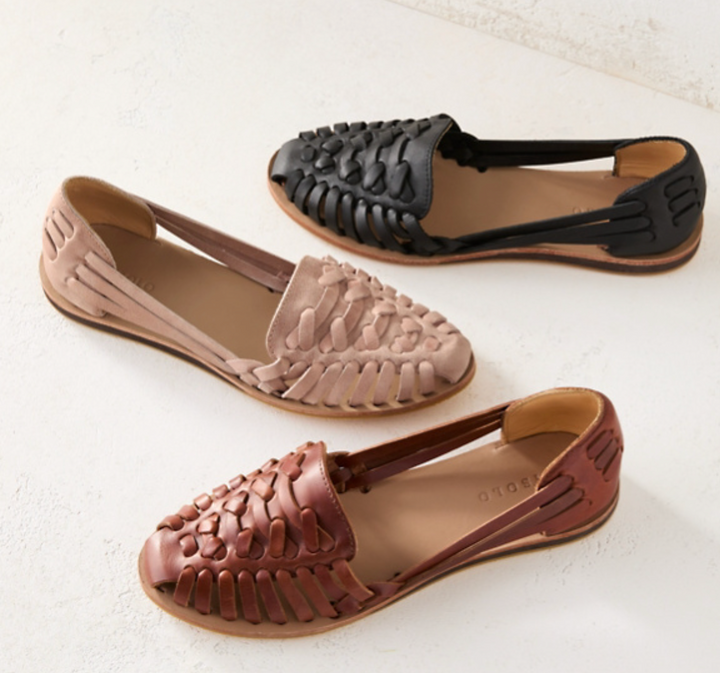 Olive | Refined Woven Closed Toe Slip-On Flat Sandals