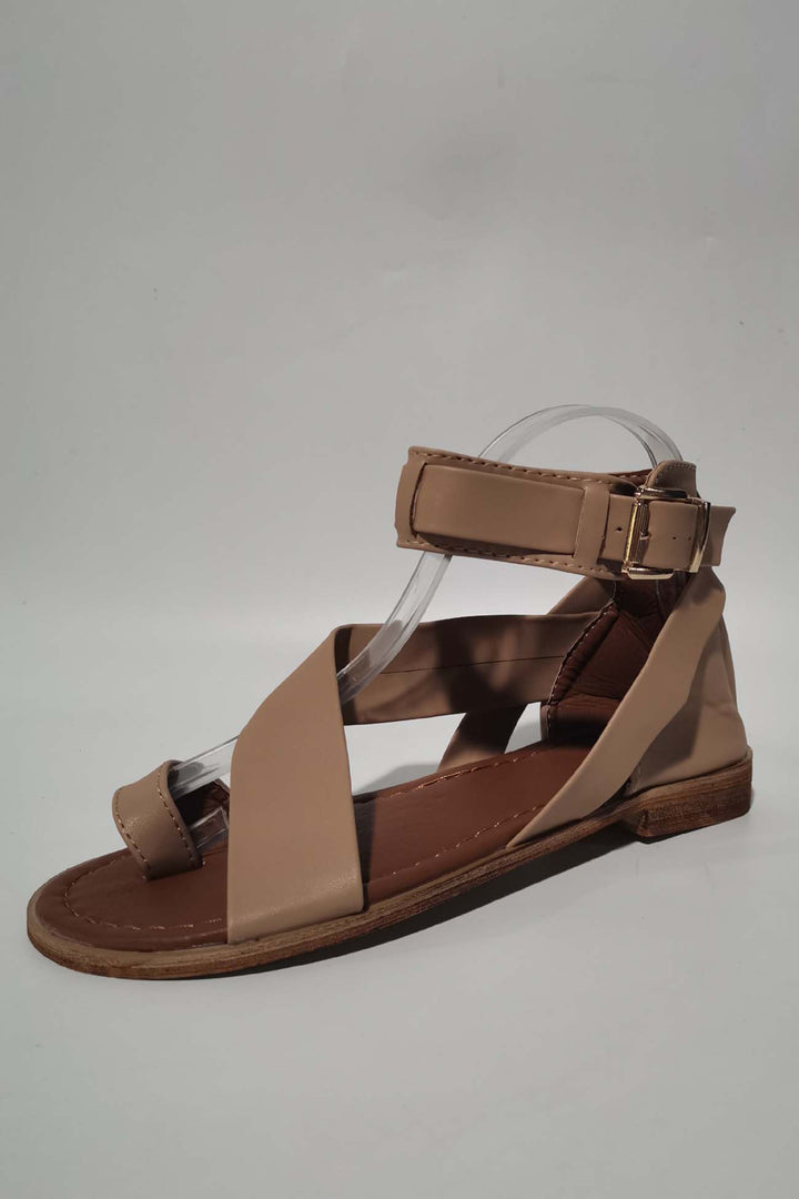 Penelope | Stylish Crisscross Ankle Strap Flat Sandals