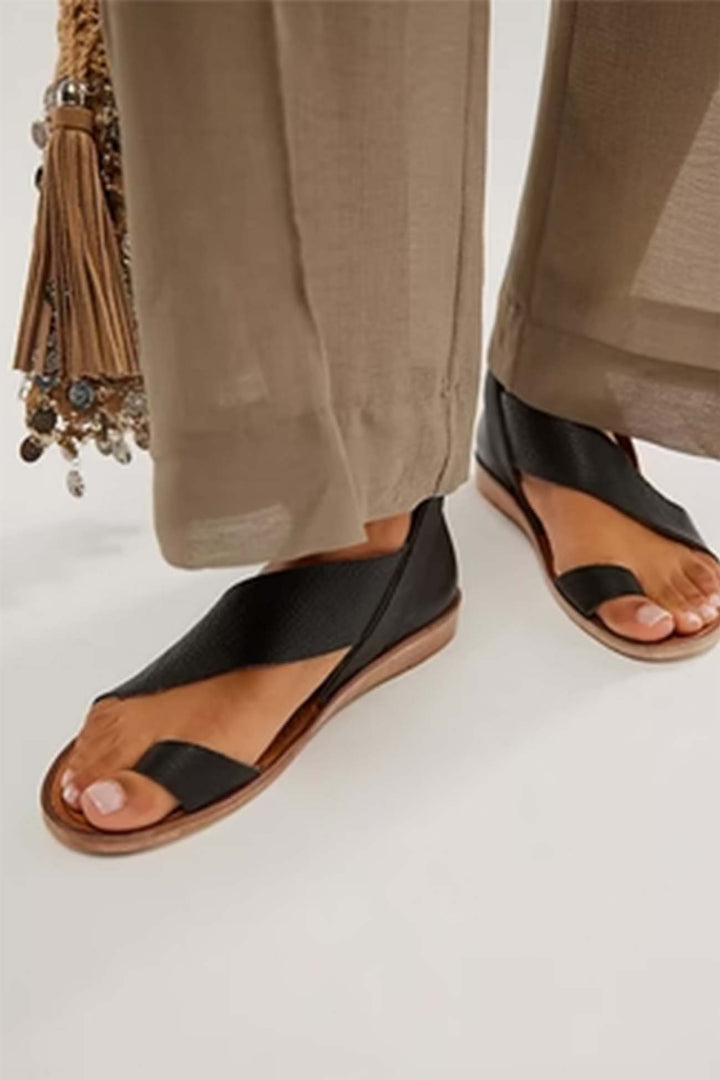 Penelope | Stylish Crisscross Ankle Strap Flat Sandals