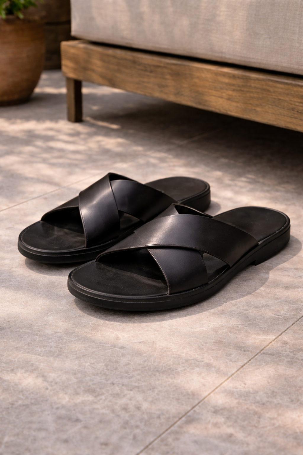 Remy | Classic Cross Strap Mens Slides