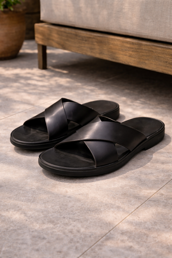 Remy | Classic Cross Strap Mens Slides