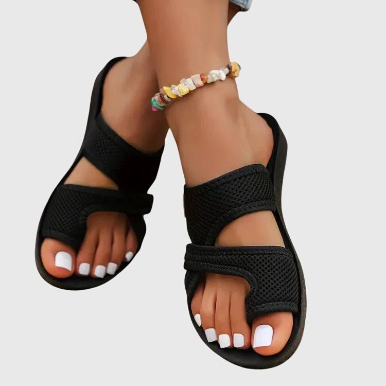 Rose | Timeless Cross Strap Slide Flat Sandals