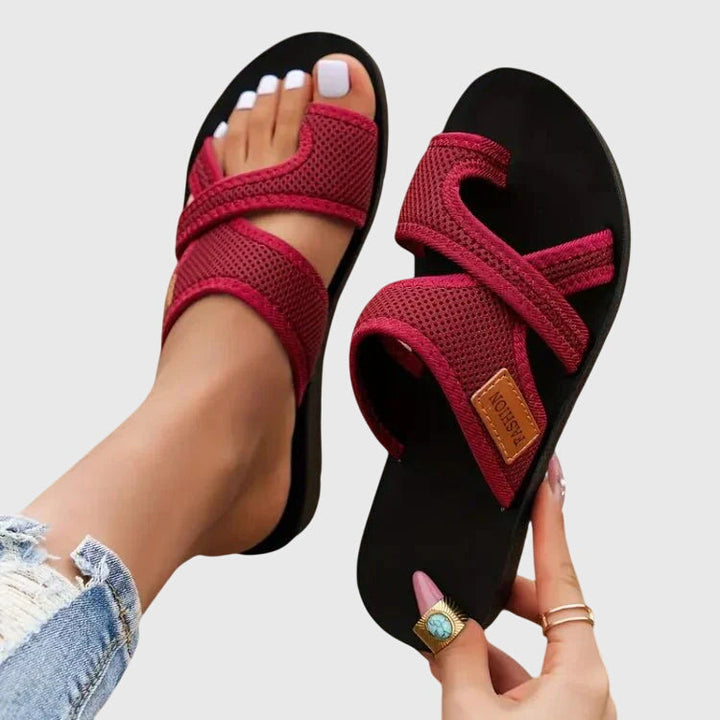 Rose | Timeless Cross Strap Slide Flat Sandals