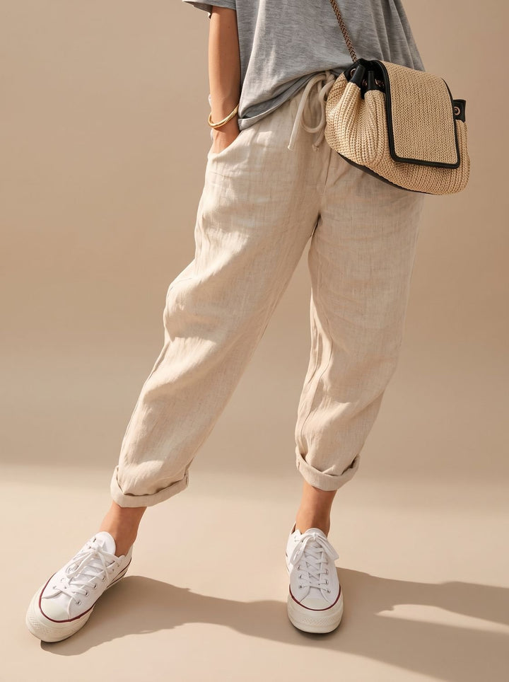 Sadie | Relaxed Fit Drawstring Linen Pants