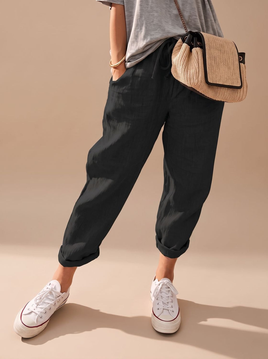 Sadie | Relaxed Fit Drawstring Linen Pants