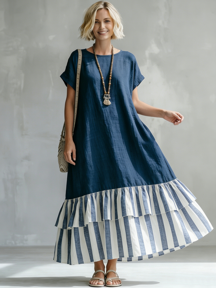 Sadie | Relaxed Short Sleeve Tiered Maxi Summer Dresses