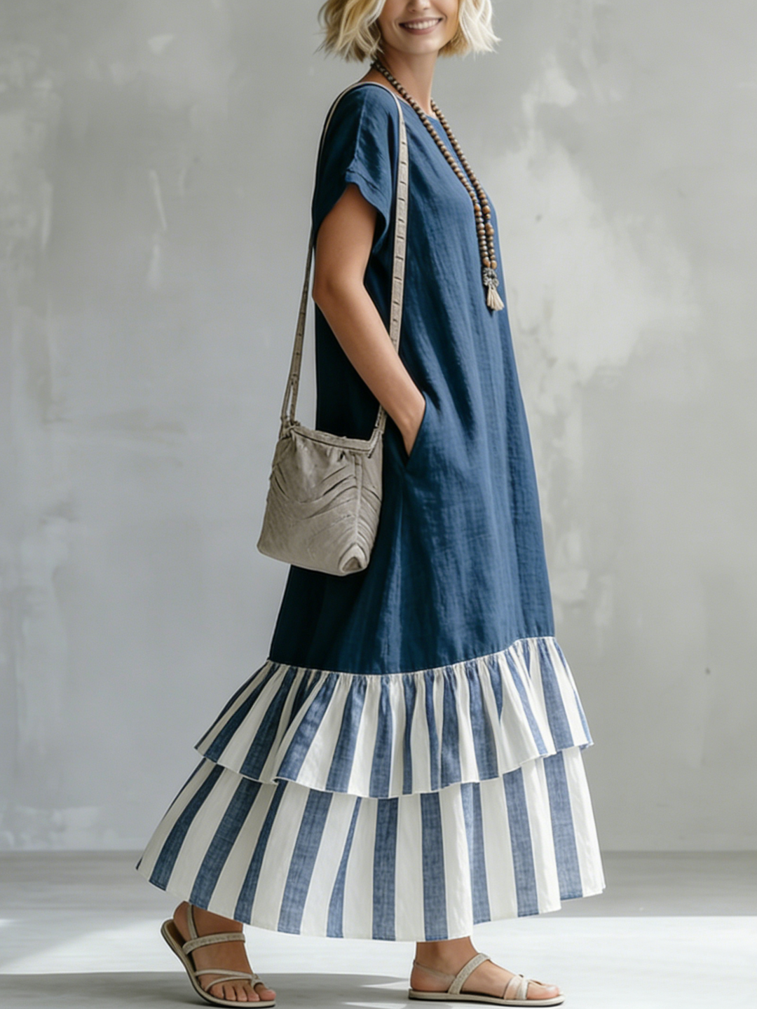 Sadie | Relaxed Short Sleeve Tiered Maxi Summer Dresses