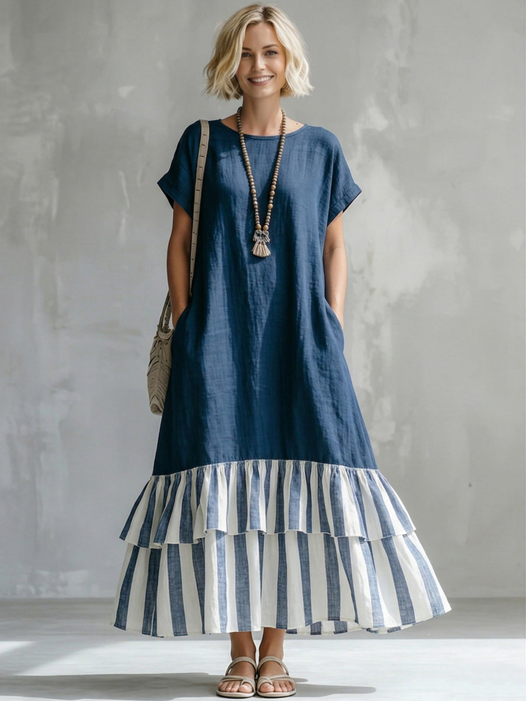 Sadie | Relaxed Short Sleeve Tiered Maxi Summer Dresses