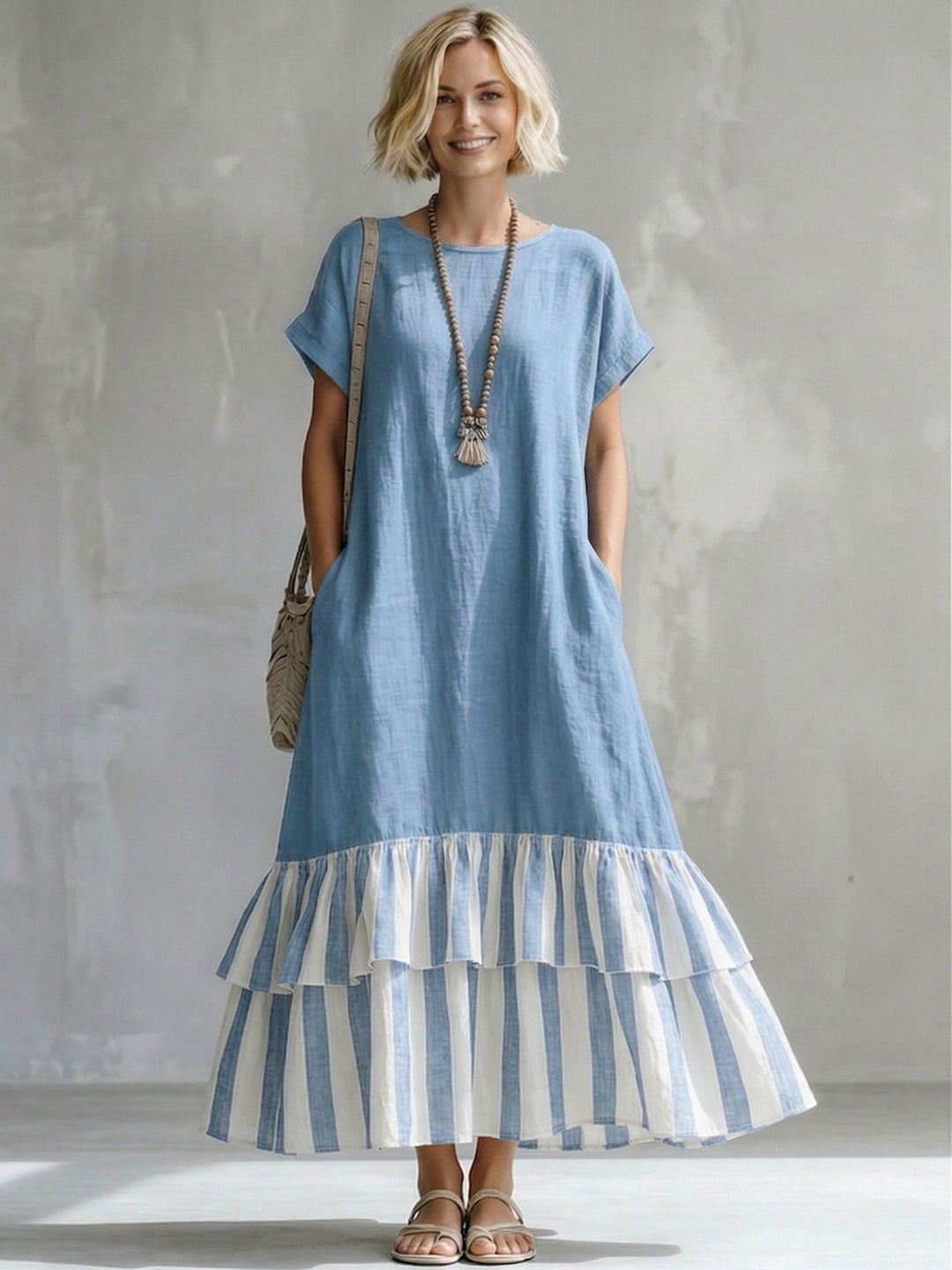 Sadie | Relaxed Short Sleeve Tiered Maxi Summer Dresses