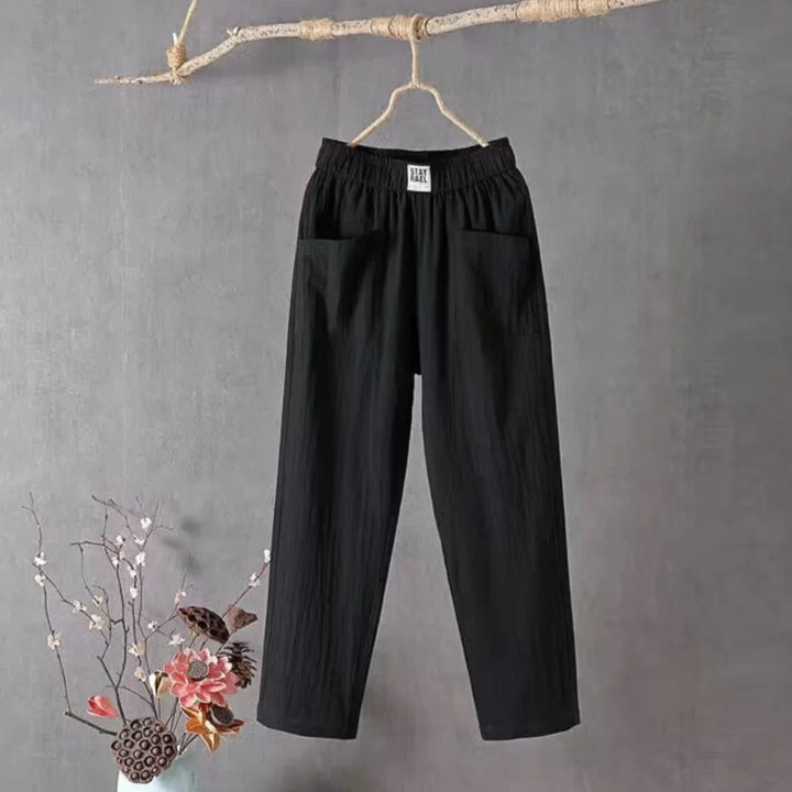 Sophia | Cropped Elastic Waist Linen Pants