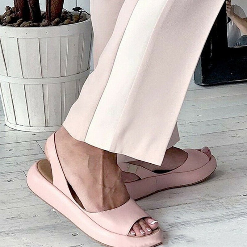 Summer | Effortless Peep Toe Slingback Flat Sandals