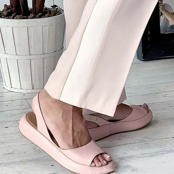 Summer | Effortless Peep Toe Slingback Flat Sandals