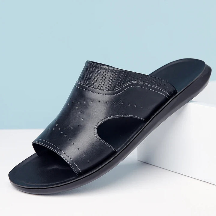 Vincent | Perforated Open Toe Mens Slides