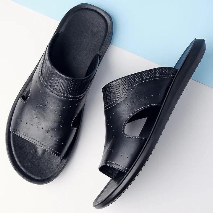 Vincent | Perforated Open Toe Mens Slides