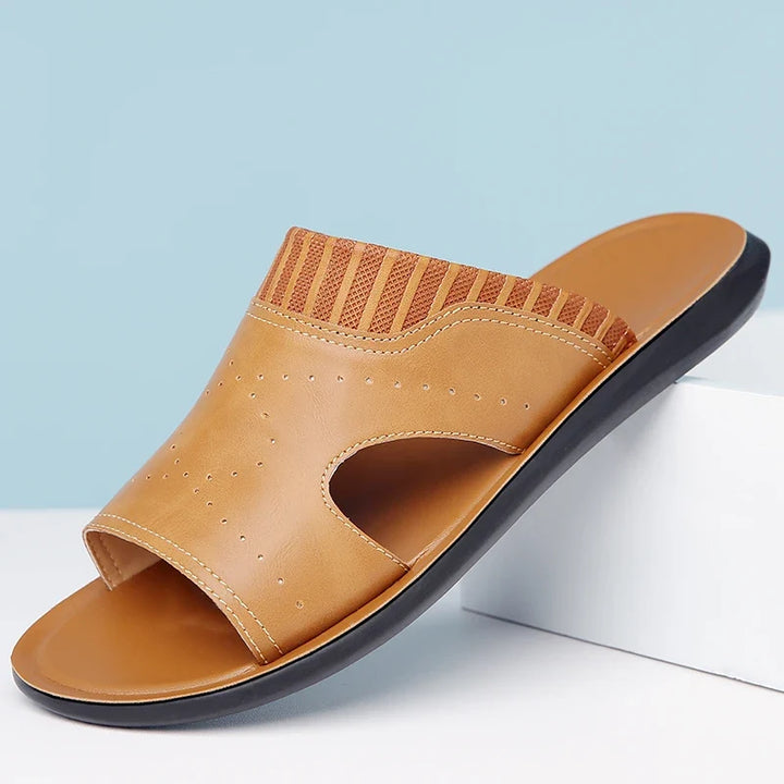 Vincent | Perforated Open Toe Mens Slides