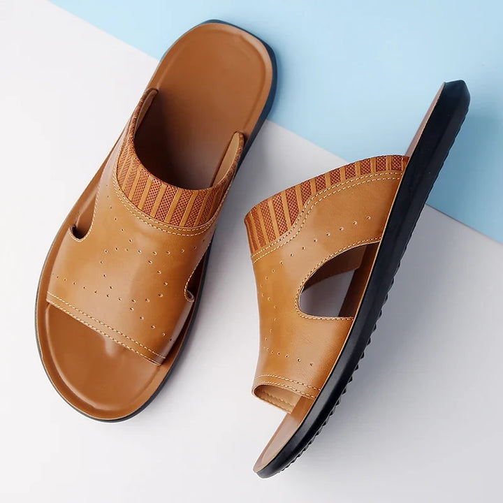 Vincent | Perforated Open Toe Mens Slides