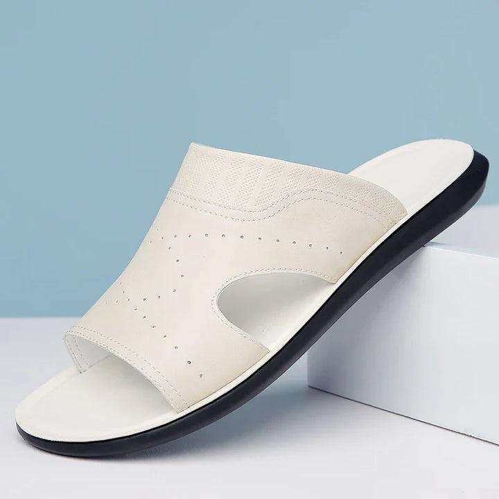 Vincent | Perforated Open Toe Mens Slides