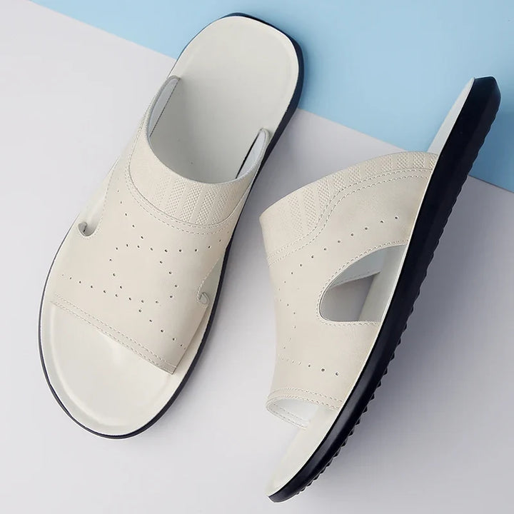 Vincent | Perforated Open Toe Mens Slides