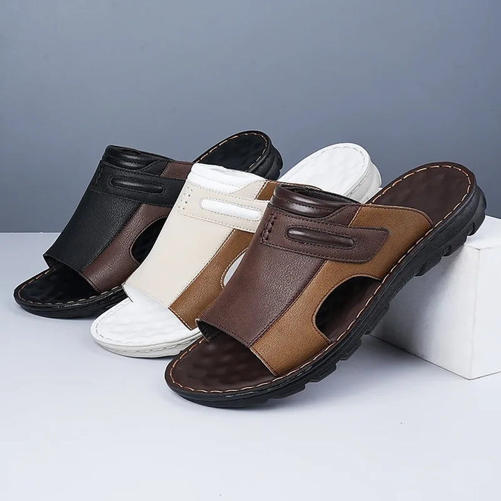 William | Wide Strap Slip On Mens Slides