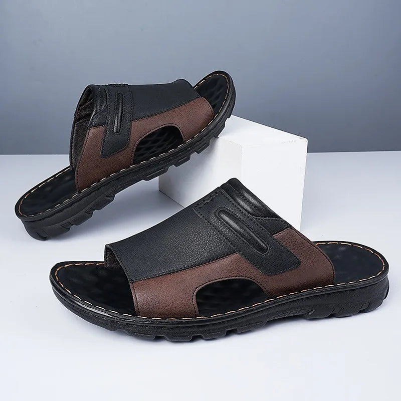William | Wide Strap Slip On Mens Slides