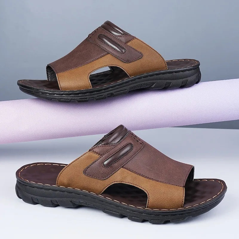 William | Wide Strap Slip On Mens Slides